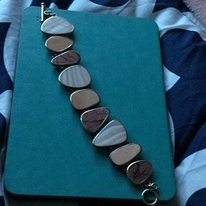 ❤️925 Sterling Silver Rhodonite Bracelet EUC